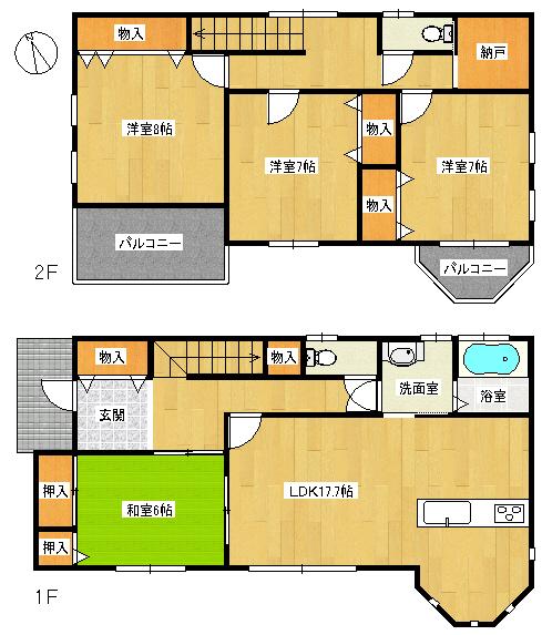 Floor plan. 16.8 million yen, 4LDK + S (storeroom), Land area 202 sq m , Building area 111.37 sq m