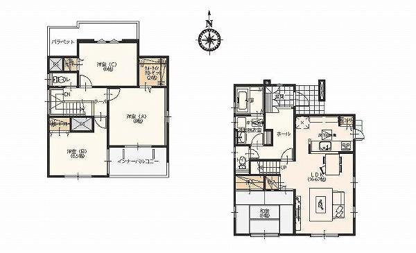 Floor plan. (No. 2 locations), Price 21 million yen, 4LDK, Land area 159.54 sq m , Building area 107.24 sq m