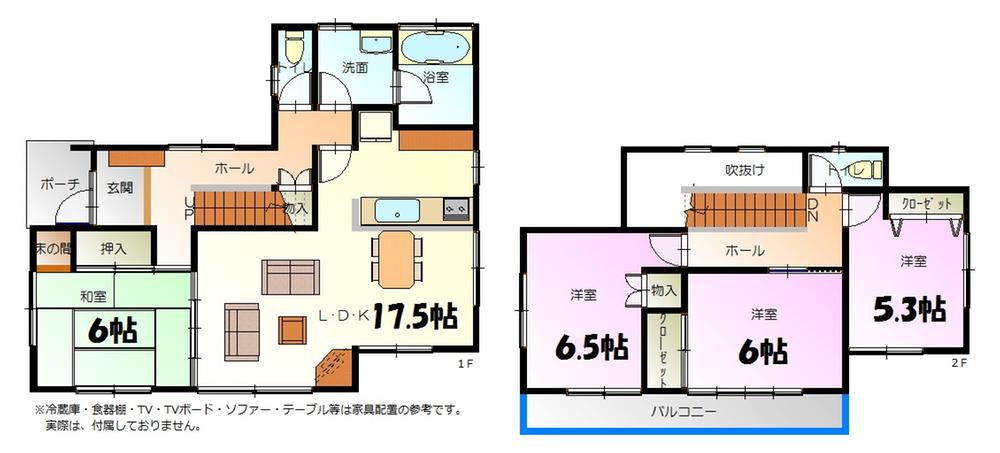 Floor plan. 6.8 million yen, 4LDK, Land area 200.92 sq m , Building area 101.02 sq m LDK17.5 Pledge