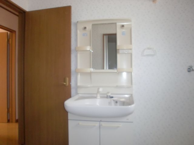 Washroom. Happy to be busy in the morning ready with shampoo dresser. 