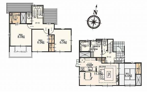Floor plan. (4 Building), Price 22,800,000 yen, 4LDK, Land area 199.04 sq m , Building area 106.82 sq m