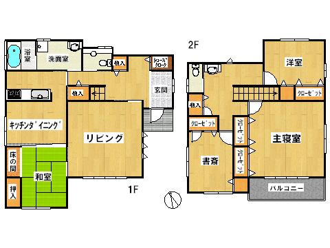 Floor plan. 28.8 million yen, 4LDK, Land area 273.67 sq m , Building area 144.08 sq m