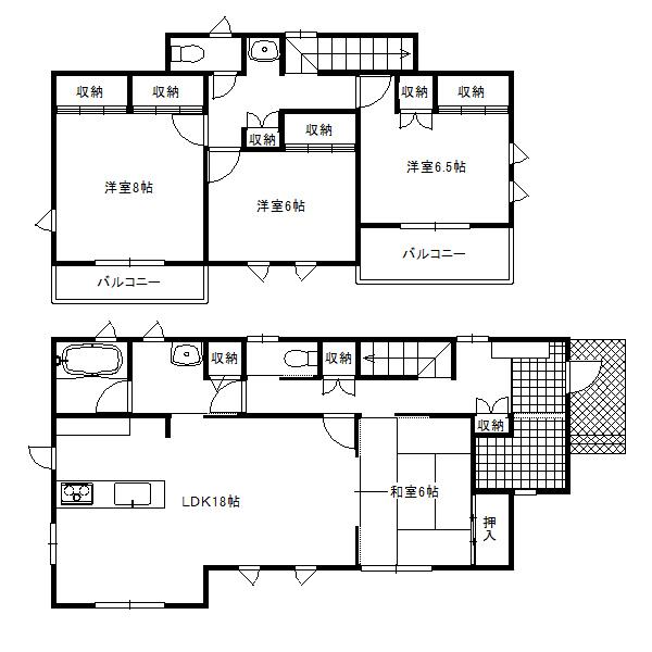 Floor plan. 24.5 million yen, 4LDK, Land area 227.98 sq m , Building area 119.65 sq m