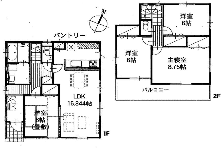 Floor plan. 14,390,000 yen, 4LDK, Land area 172.24 sq m , Building area 102.88 sq m