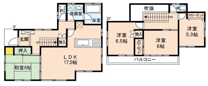 Floor plan. 6.8 million yen, 4LDK, Land area 200.92 sq m , Building area 101.02 sq m