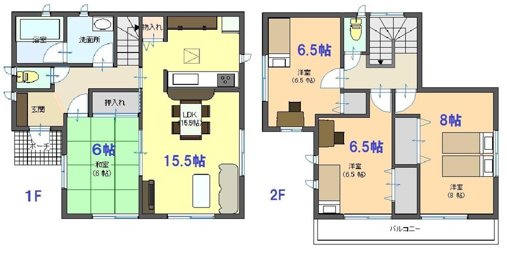 Floor plan. 18,800,000 yen, 4LDK, Land area 291.72 sq m , Building area 97.2 sq m 2 Building floor plan