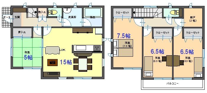 Floor plan. 18,800,000 yen, 4LDK, Land area 291.72 sq m , Building area 97.2 sq m 1 Building floor plan