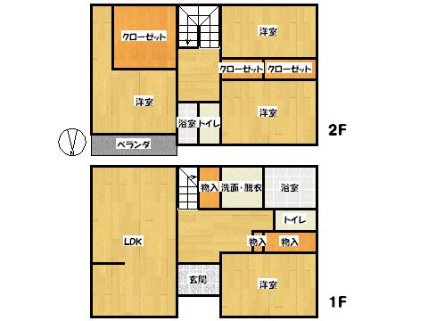 Floor plan. 17.2 million yen, 4LDK, Land area 239.68 sq m , Building area 113.25 sq m