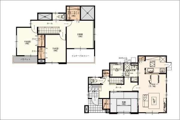 Floor plan. (1 Building), Price 22,800,000 yen, 4LDK, Land area 219.33 sq m , Building area 107.64 sq m
