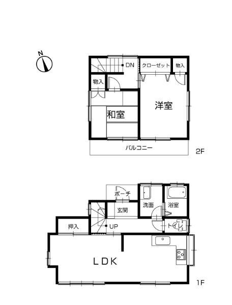 Floor plan. 12.8 million yen, 2LDK, Land area 109.4 sq m , Building area 59.33 sq m