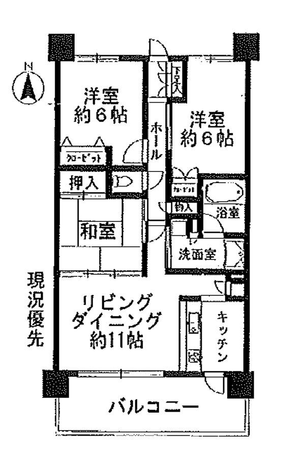 Floor plan. 3LDK, Price 14.1 million yen, Occupied area 72.72 sq m floor plan