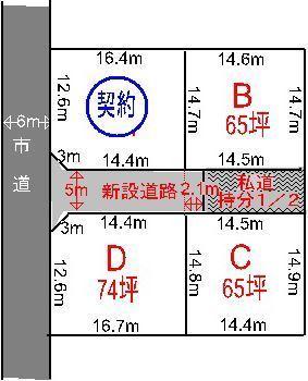Compartment figure. Land price 6.5 million yen, Land area 216.3 sq m