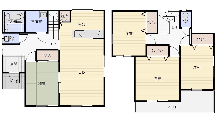 Floor plan. 16,900,000 yen, 4LDK, Land area 242.46 sq m , Building area 105.58 sq m
