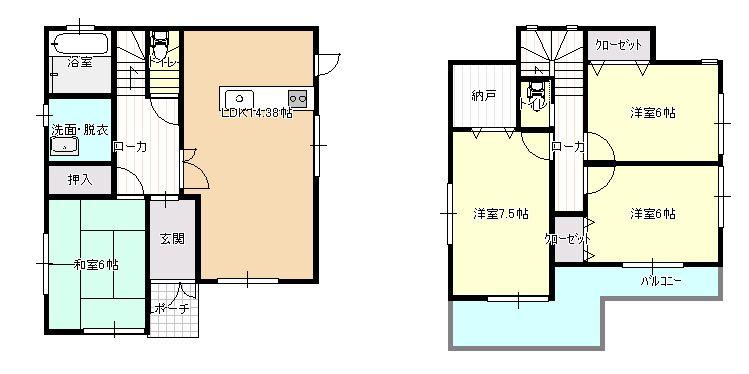 Floor plan. 14.8 million yen, 4LDK + S (storeroom), Land area 122.17 sq m , Building area 98.95 sq m