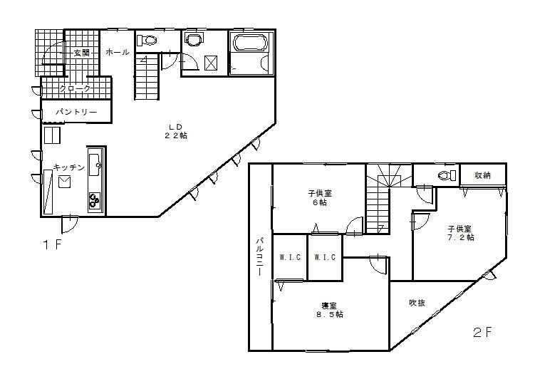 Floor plan. 20.8 million yen, 3LDK, Land area 158.44 sq m , Building area 109.61 sq m
