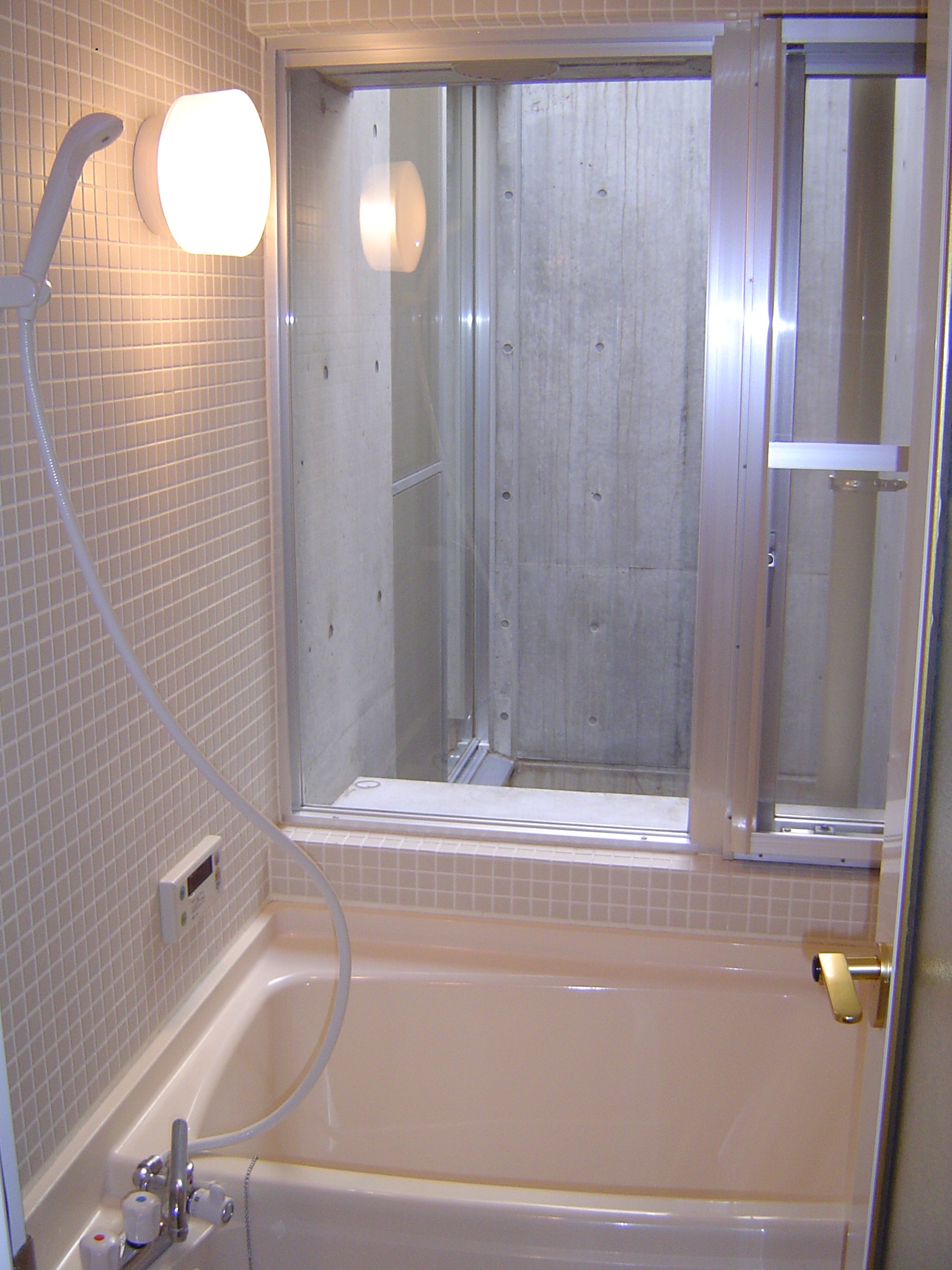 Bath. Stylish tiled bathroom