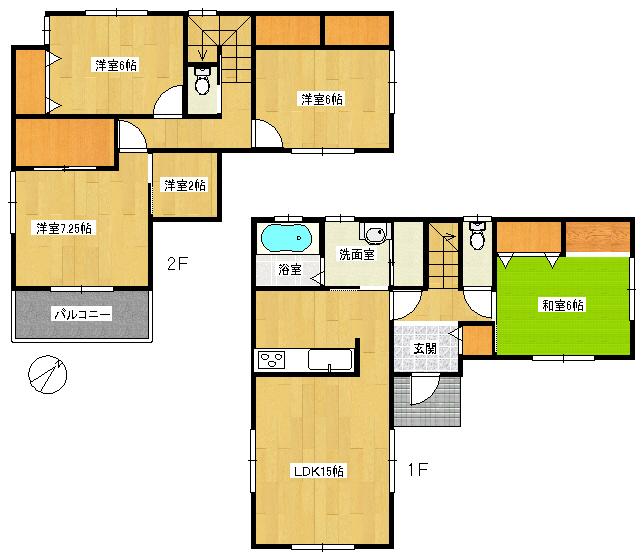 Floor plan. 17,390,000 yen, 4LDK, Land area 127 sq m , Building area 107.65 sq m