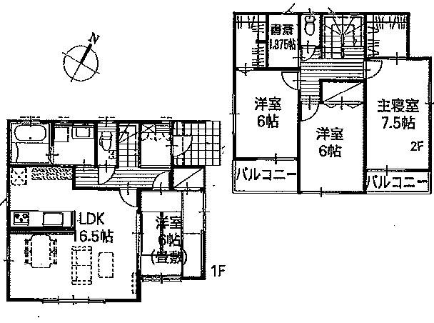 Floor plan. 18,390,000 yen, 4LDK, Land area 191 sq m , Building area 106.95 sq m 4 Building Floor