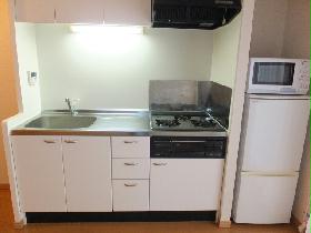 Kitchen. 3-neck is a gas stove.