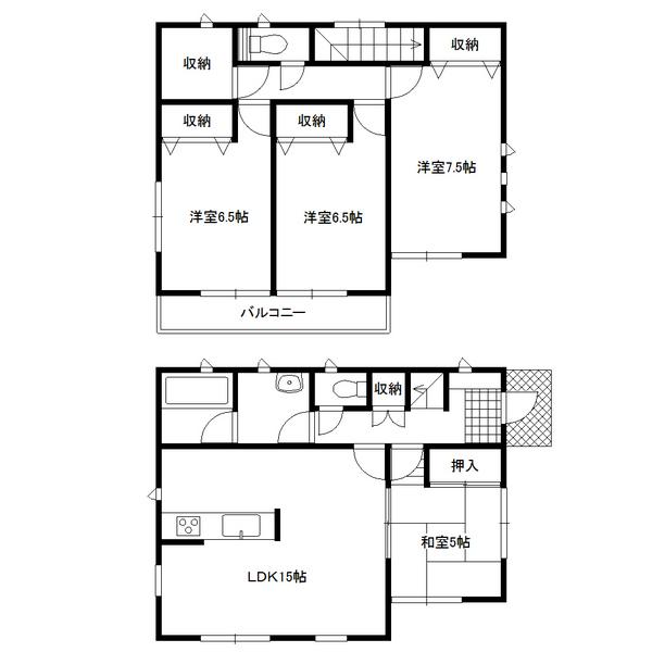 Floor plan. 19,800,000 yen, 4LDK, Land area 221.61 sq m , Building area 96.79 sq m