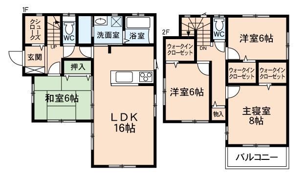 Floor plan. 16,390,000 yen, 4LDK, Land area 127 sq m , Building area 108.06 sq m