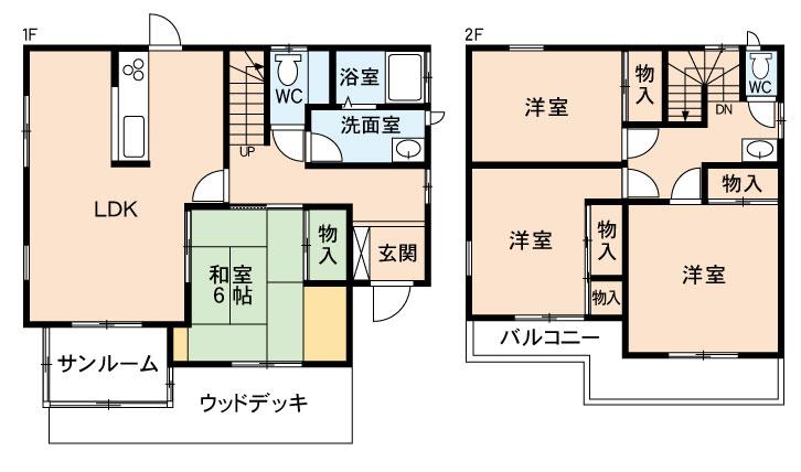 Floor plan. 13.8 million yen, 4LDK, Land area 200.07 sq m , Building area 109.71 sq m