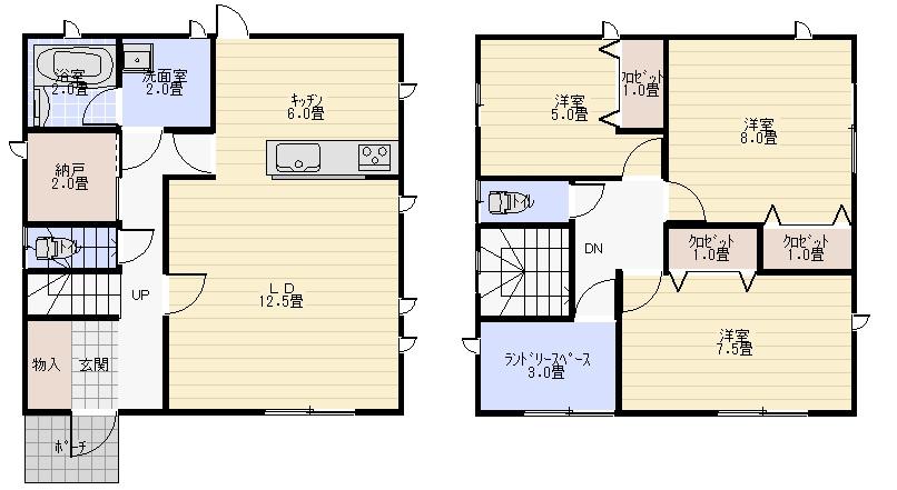 Floor plan. 22,800,000 yen, 3LDK, Land area 188.8 sq m , Building area 105.98 sq m