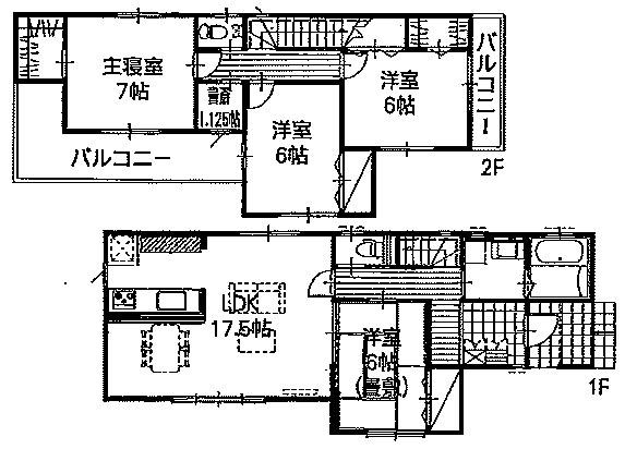 Floor plan. 18,390,000 yen, 4LDK, Land area 191 sq m , Building area 107.02 sq m 2 Building Floor