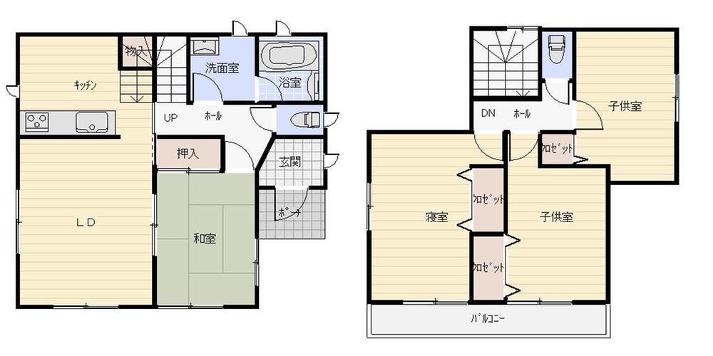 Floor plan. 15.8 million yen, 4LDK, Land area 180.82 sq m , Building area 96.79 sq m