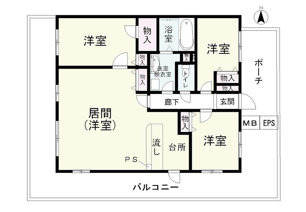 Floor plan. 3LDK, Price 16,880,000 yen, Occupied area 81.83 sq m floor plan