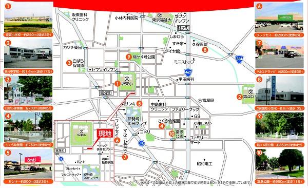 Local guide map. Navigation Search search at 206 around Isesaki Tomizuka cho