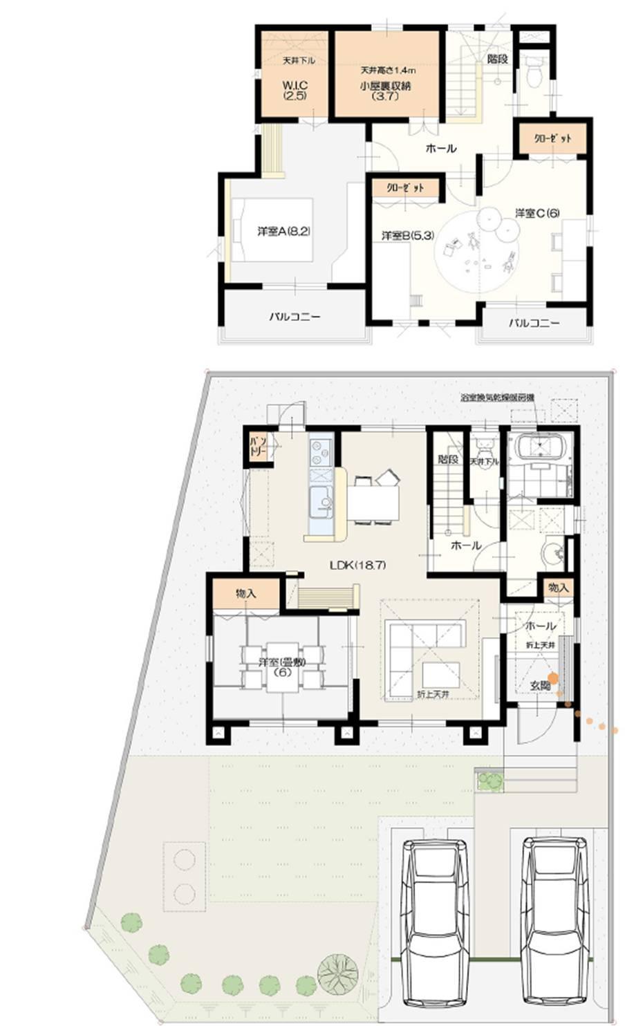 Floor plan. (No. 1 point), Price 28.6 million yen, 3LDK, Land area 187 sq m , Building area 111.78 sq m