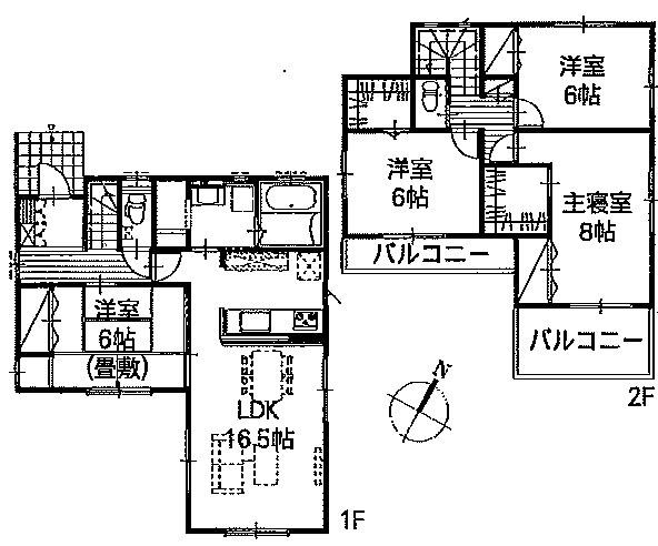 Floor plan. 17,390,000 yen, 4LDK, Land area 194 sq m , Building area 107.23 sq m 3 Building Floor