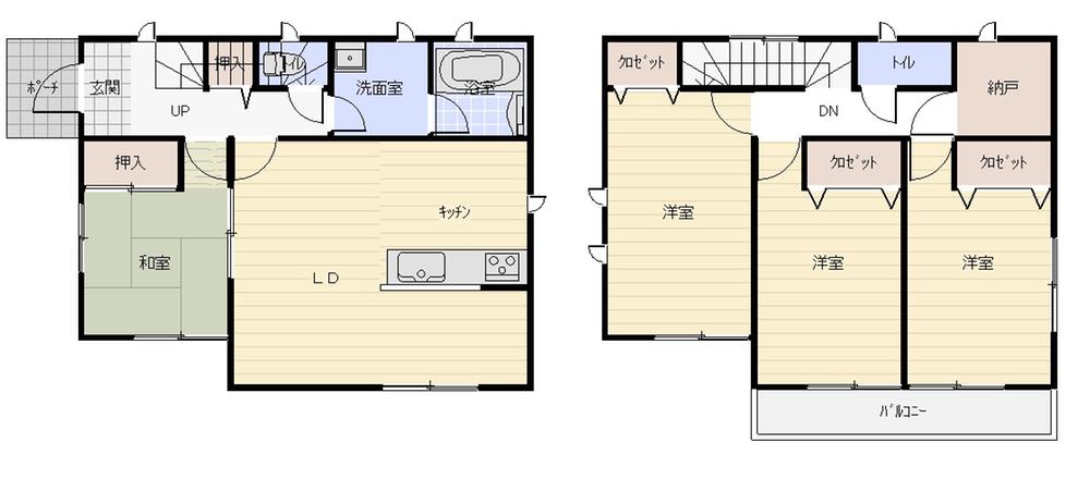 Floor plan. 19,800,000 yen, 4LDK, Land area 241.89 sq m , Building area 96.79 sq m