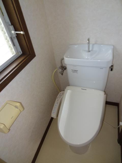 Toilet. First floor toilet, Washlet is a toilet seat new