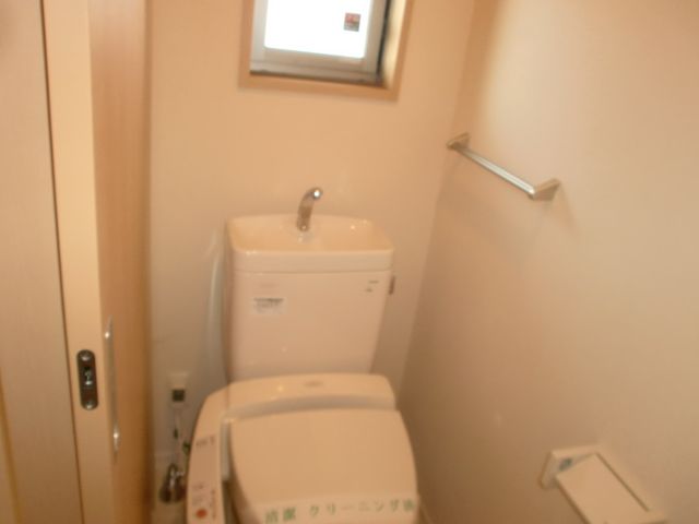 Toilet. It maintains the integrity of cleanliness because there is also a ventilation window. 