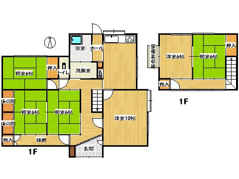 Floor plan. 18 million yen, 6LDK, Land area 991.73 sq m , Building area 129.59 sq m