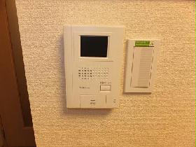 Living and room. Monitor with a intercom. 