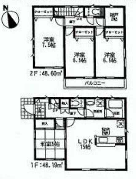 Floor plan. 19,800,000 yen, 4LDK, Land area 245.89 sq m , There is housed in a building area of ​​96.79 sq m each room ☆ Living also widely, Conversation of the family is the house