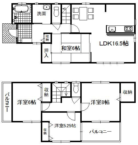 Floor plan. 16,990,000 yen, 4LDK, Land area 102.26 sq m , Building area 101.85 sq m