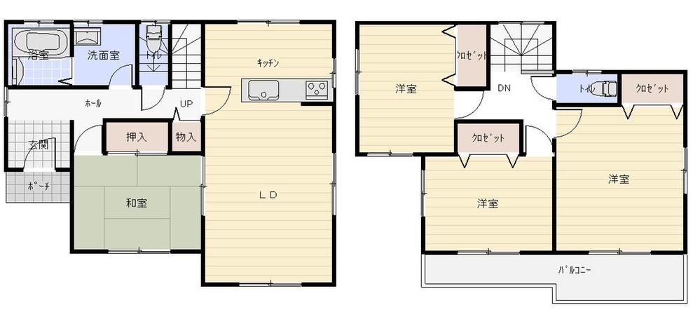Floor plan. 20.8 million yen, 4LDK, Land area 175.58 sq m , Building area 105.15 sq m
