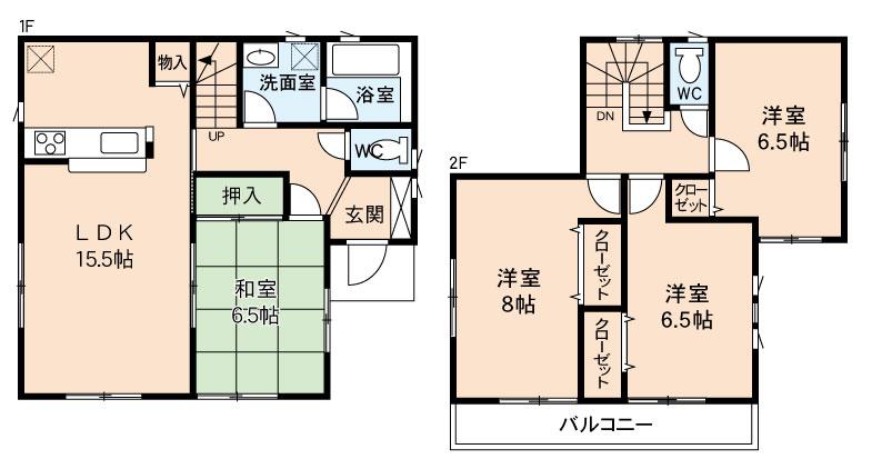 Floor plan. 15.8 million yen, 4LDK, Land area 180.82 sq m , Building area 97.2 sq m