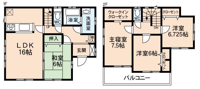 Floor plan. 14,990,000 yen, 4LDK, Land area 168.18 sq m , Building area 105.15 sq m 5 Building Floor