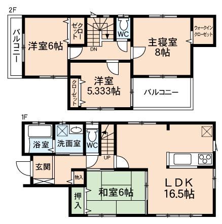 Floor plan. 17,390,000 yen, 4LDK, Land area 174 sq m , Building area 101.85 sq m