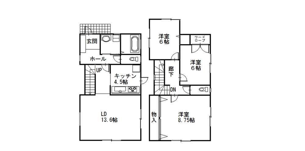 Floor plan. 13.4 million yen, 4DK, Land area 203.46 sq m , Building area 94.39 sq m floor plan