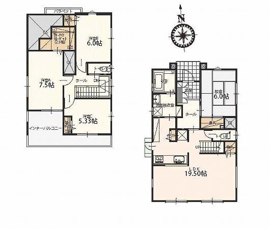 Floor plan. (1 Building), Price 22.6 million yen, 4LDK, Land area 183.48 sq m , Building area 107.77 sq m