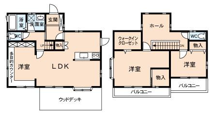 Floor plan. 15.8 million yen, 2LDK + S (storeroom), Land area 172.43 sq m , Building area 110.96 sq m