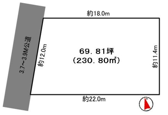 Compartment figure. Land price 4.25 million yen, Land area 230.8 sq m