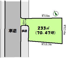 Compartment figure. Land price 7.8 million yen, Is the land of the land area 233 sq m 70.47 tsubo ☆