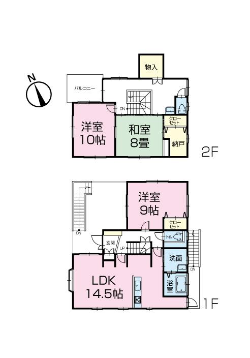 Floor plan. 16.8 million yen, 3LDK + S (storeroom), Land area 181.89 sq m , Building area 133.5 sq m   [Floor plan] 